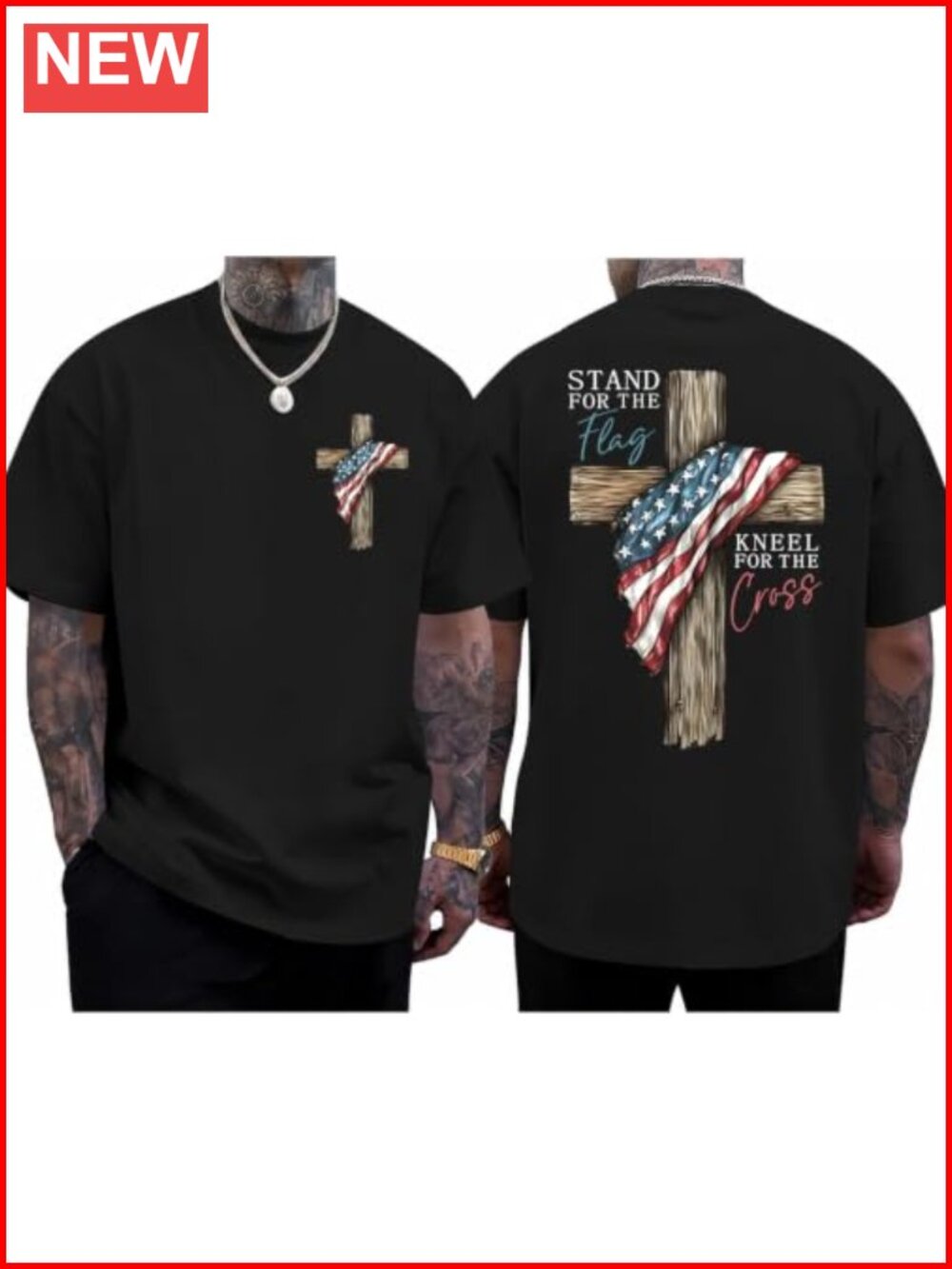 Christian Patriotic Faith T-Shirt 100% Cotton Crew Neck Short Sleeve Graphic Tee